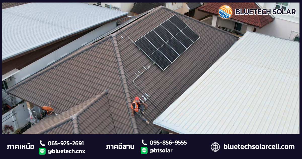 Solar-Rooftop-Chiangmai-Huawei-inverter-5KW-1Phase ผลงานติดตั้ง Solar Rooftop เชียงใหม่ เปลี่ยนแดดร้อนล้านนา เป็นค่าไฟแสนถูก ด้วยระบบ 5kW 1 เฟส (10 แผง) โดย BlueTech Solar